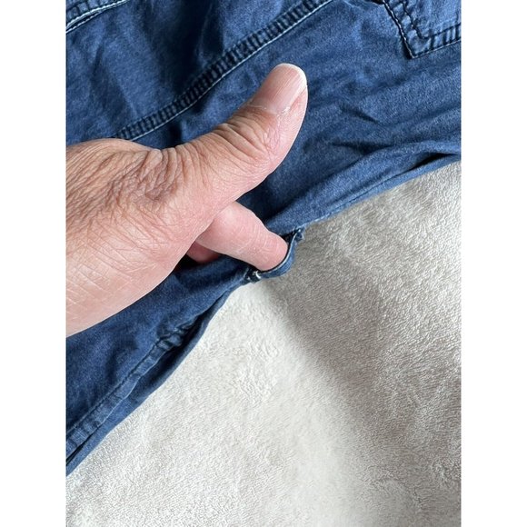 Guess Womens Button Down Roll Tab Sleeves Blue 100% Cotton Midi Dress Size Small - Picture 9 of 16